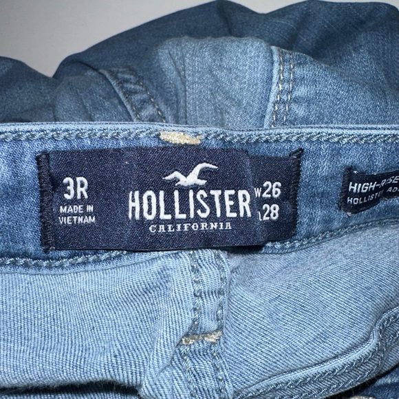 Women's Hollister Juniors 3 R Blue High-Rise Distressed Jeggings 26 W 28 L - Picture 5 of 10